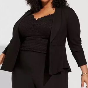 Studio by Torrid Black Open-Front Blazer